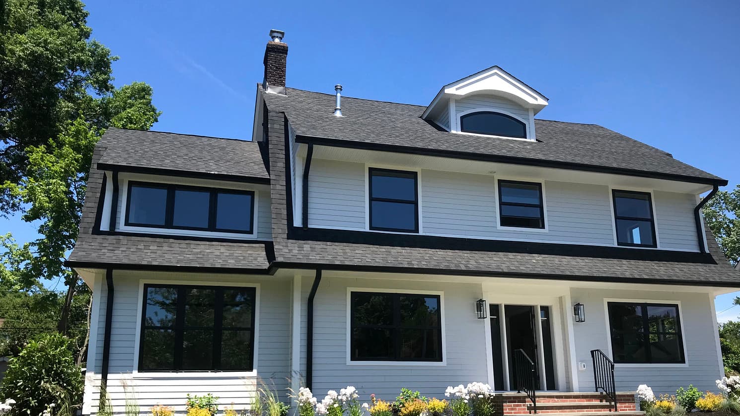 Completed architectural shingle roof replacement in Clifton, NJ by Zubar Roofing